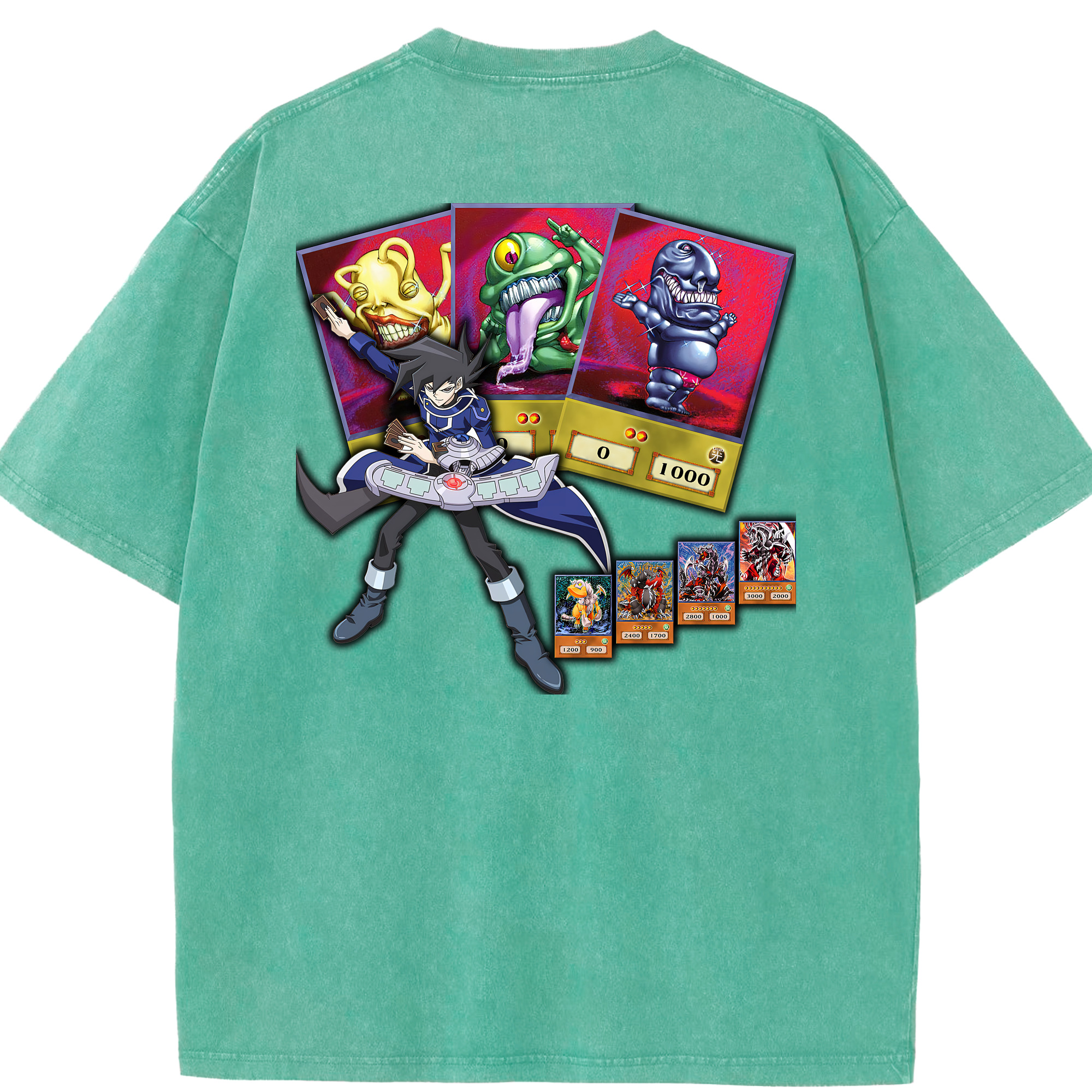 （画像用） 遊☆戯☆王 Yu-Gi-Oh! 綿100% ヴィンテージ風 半袖Tシャツ（背面プリント）
